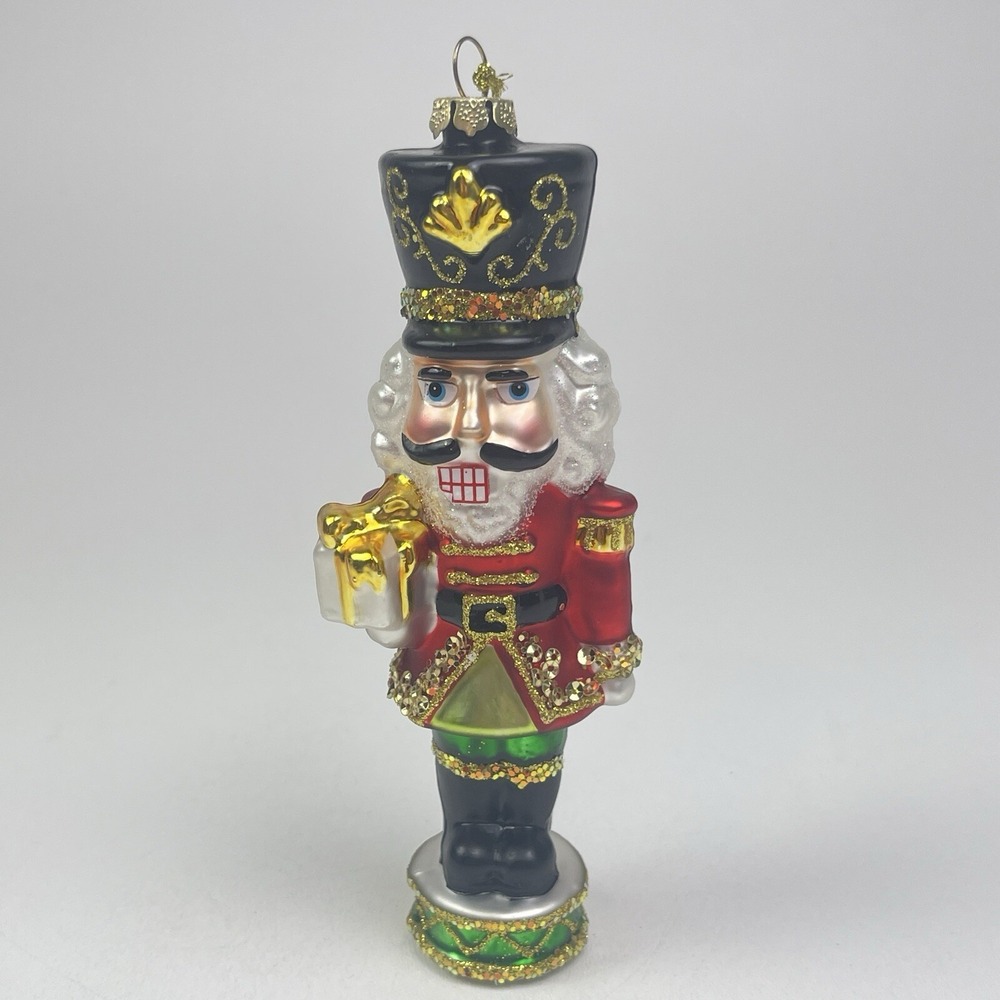 Robert Stanley Nutcracker Glass Christmas Ornament Red Green Gold Black